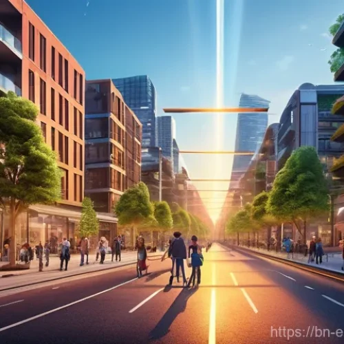 Home 25 환경공학에서의 네트워크 기술 - **Prompt:** A vibrant, futuristic cityscape at sunset, with sleek, unobtrusive smart sensors integra...