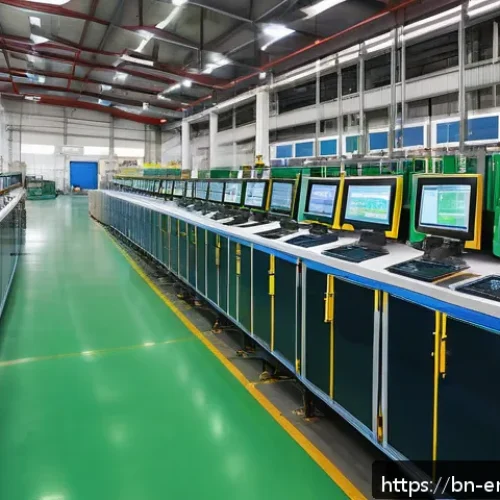 Home 32 자원 효율적인 산업 공정 - A modern plastic manufacturing factory interior showcasing automated control and monitoring systems ...