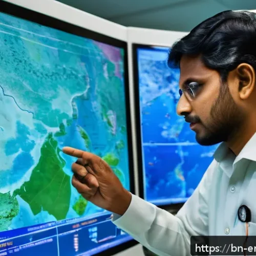 Home 31 환경공학 전공 필수 과목 - An environmental engineer in traditional Bengali attire, carefully examining satellite images and se...