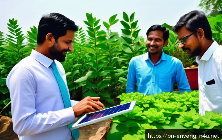 탄소 배출 권 거래 시스템 - A vibrant urban rooftop garden in Bangladesh showcasing solar panels alongside lush greenery, with a...